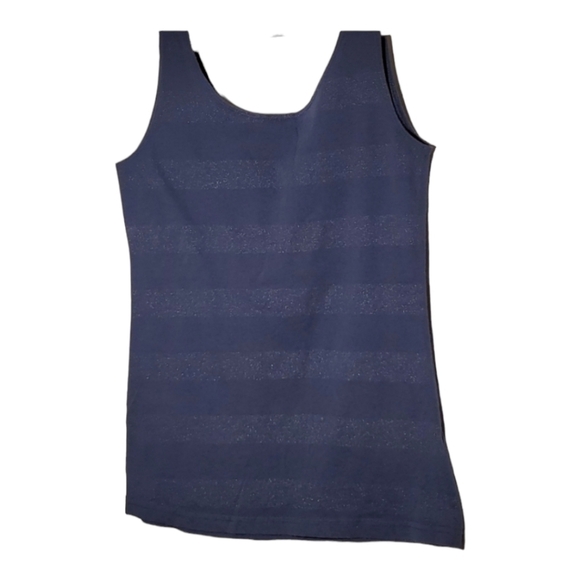 Mlb Milwaukee Brewers Navy Blue Soft Sparkly Striped Baseball Tank Top Size S - Picture 4 of 4